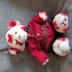 VINTAGE BUILD A BEAR RED & WHITE I LOVE CANADA BEAR PLUSH with RCMP uniform